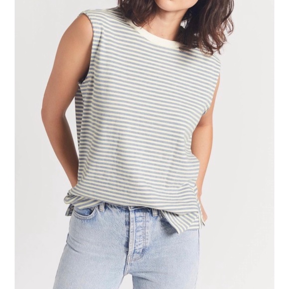 Current/Elliott Tops - CURRENT ELLIOTT The Collin Stripe Muscle Tank